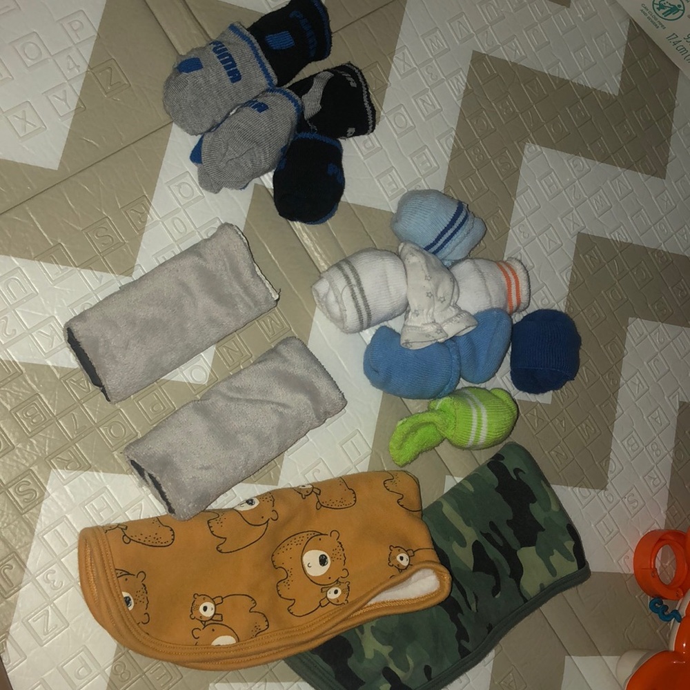 Baby Socks / burp clothes / car seat straps